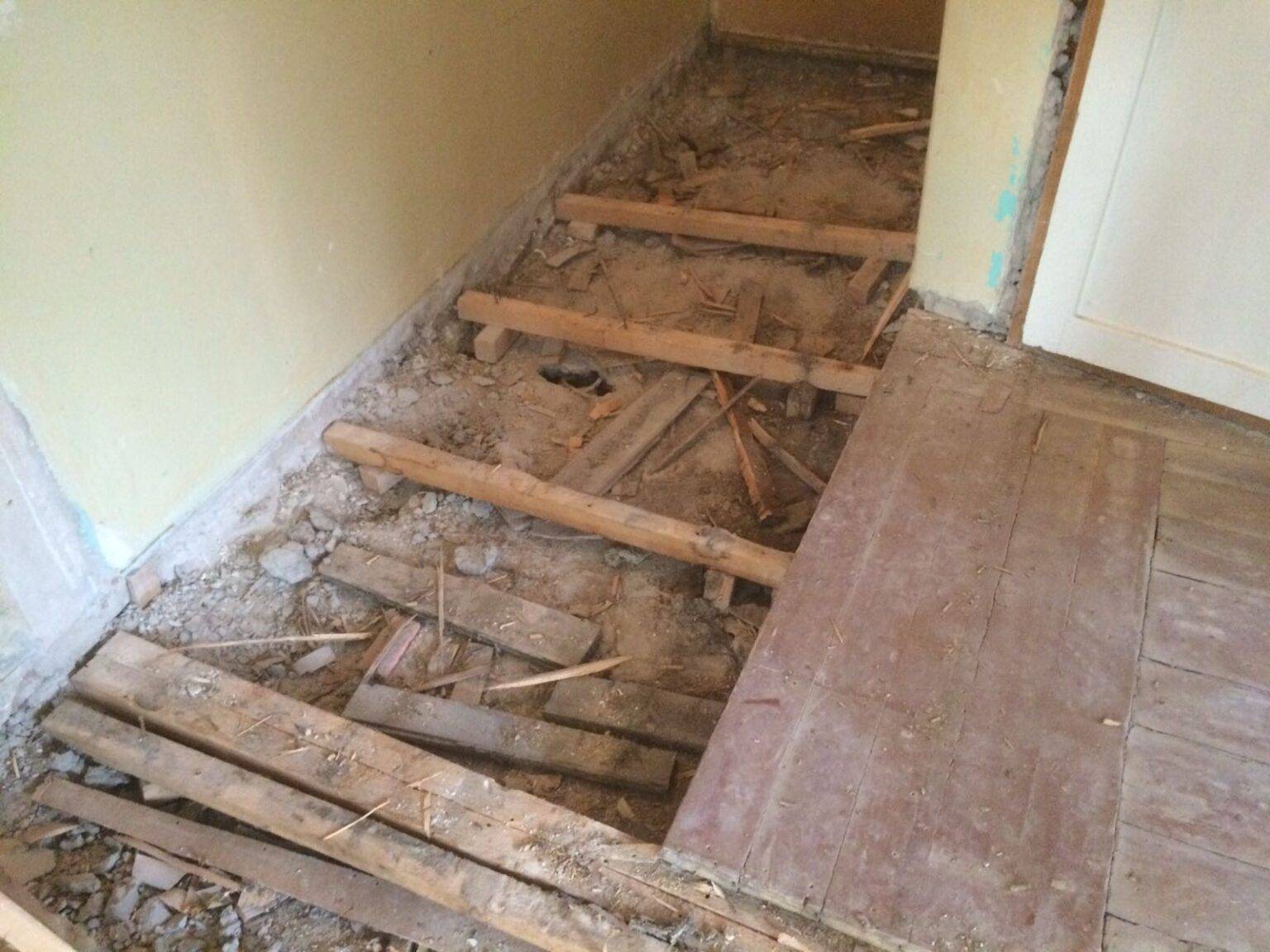 Демонтаж старого деревянного пола своими руками