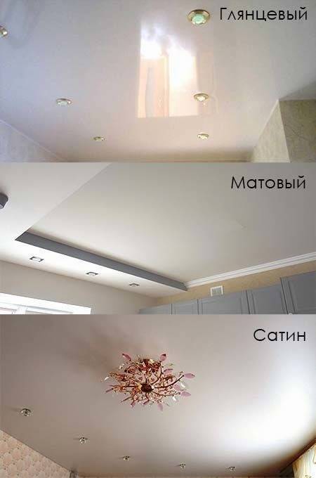 Какие натяжные потолки лучше выбрать: матовые, глянцевые или сатиновые