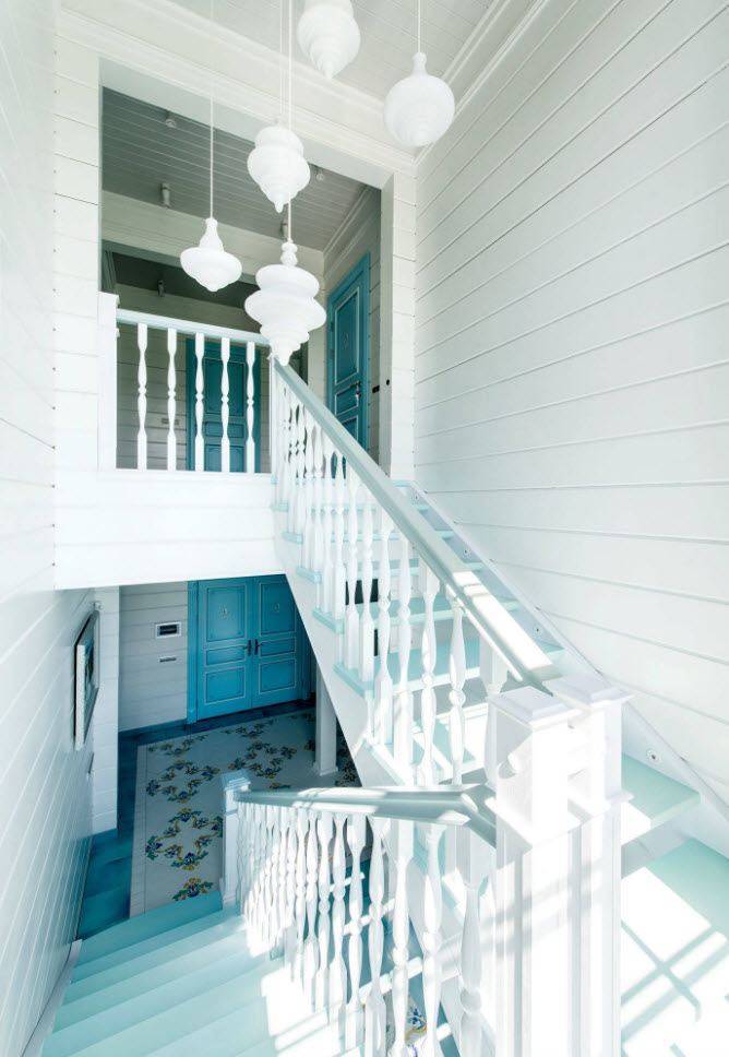 Внутренние стены и потолок . дом из бруса.