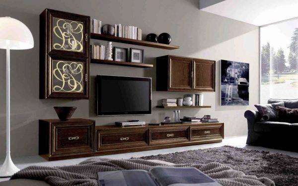 70 современных стенок-горок в гостиную: новинки с фото