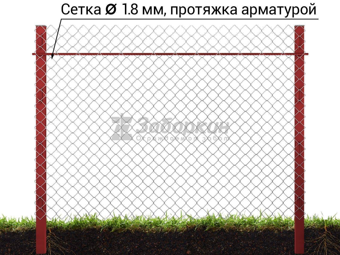 Изготовление забора из сетки рабицы