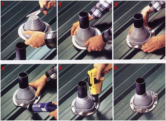 Герметизация печной трубы на крыше из профнастила — основные методы и пошаговая инструкция