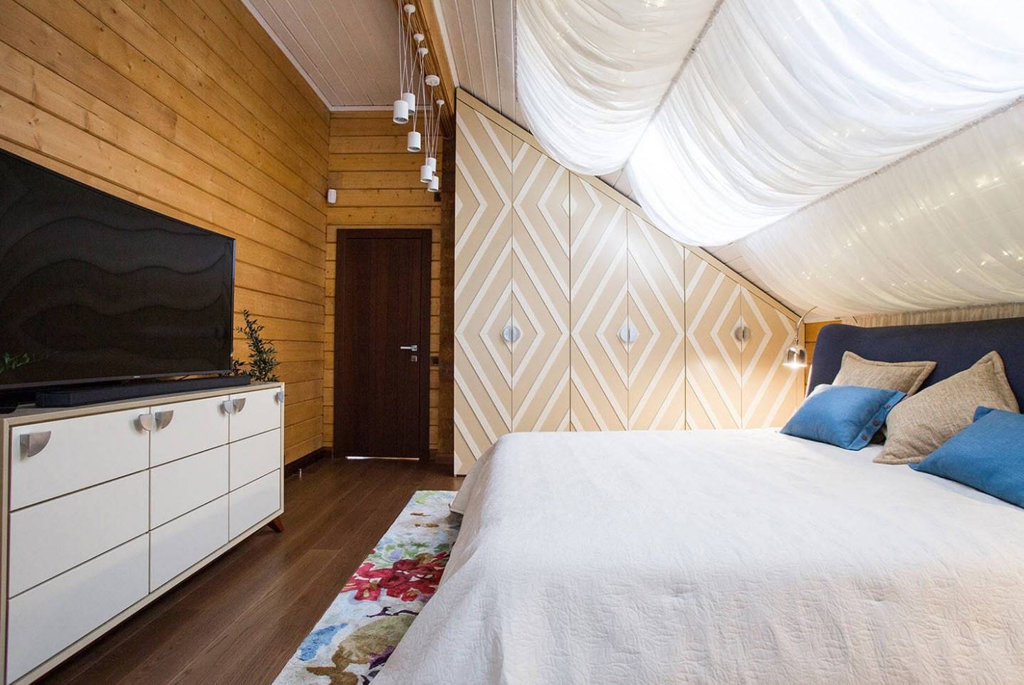 Внутренние стены и потолок . дом из бруса.