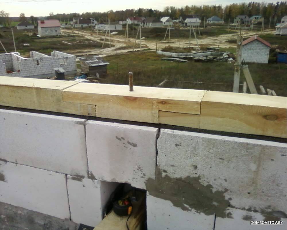 Армопояс в доме из газобетона