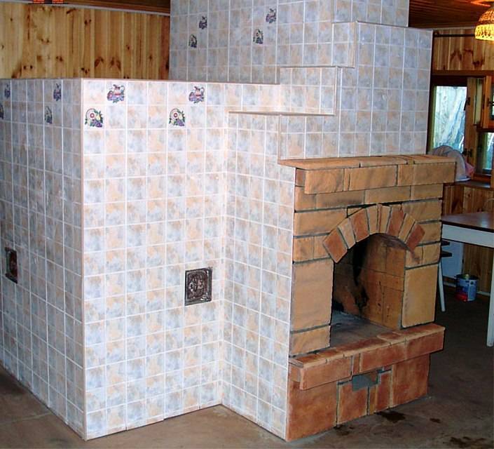 Облицовка печи керамической плиткой своими руками